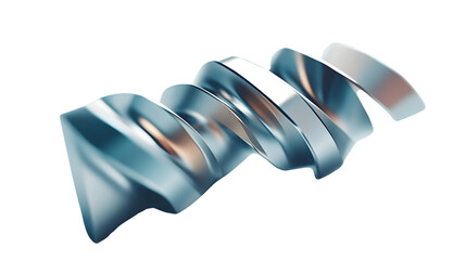 Abstract Spiral Design with Metallic Finish and Reflective Surface