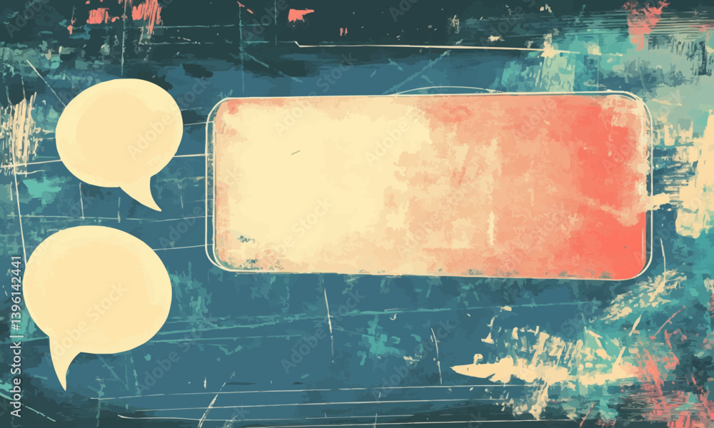 Poster an illustration of school graphics scrapbook banner for website with textbox. a grunge message box a