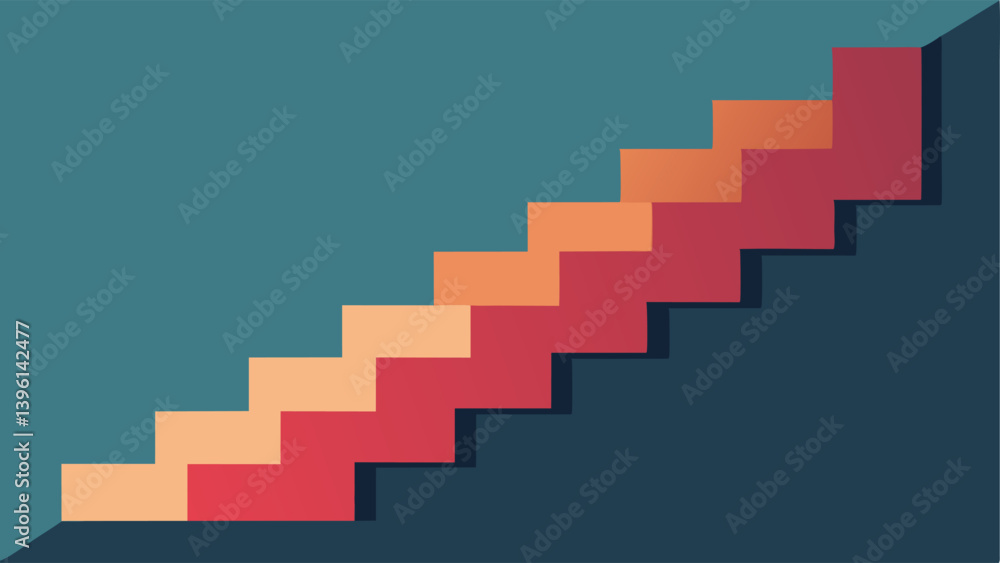 Poster escalation a staircase with an ascending gradient where each step represents increased use from occa