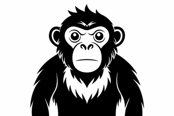 chimpanzee silhouette line art vector illustration