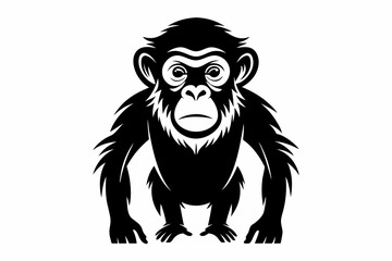 chimpanzee silhouette line art vector illustration