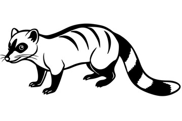 civet silhouette line art vector illustration