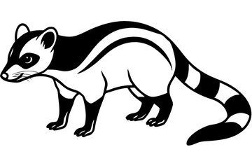 civet silhouette line art vector illustration