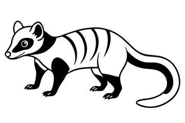 Fototapeta premium civet silhouette line art vector illustration