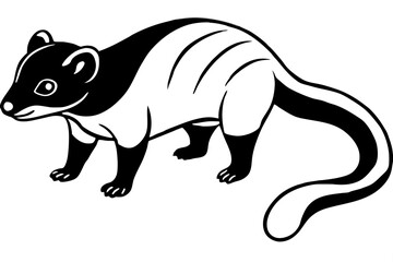 civet silhouette line art vector illustration