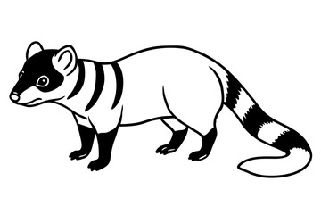civet silhouette line art vector illustration