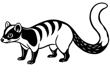 civet silhouette line art vector illustration