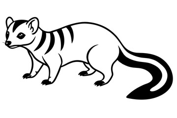 civet silhouette line art vector illustration