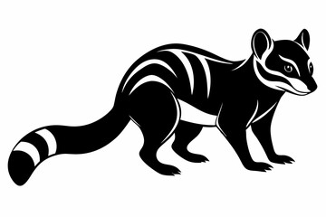 civet silhouette line art vector illustration
