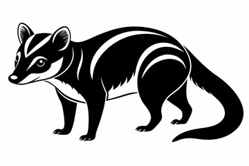 civet silhouette line art vector illustration