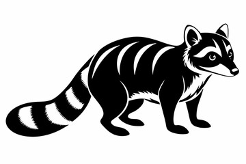 civet silhouette line art vector illustration