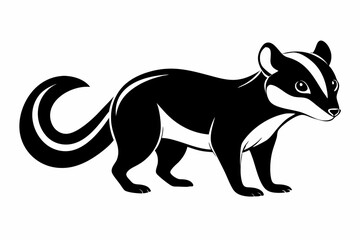 civet silhouette line art vector illustration