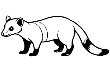 coati silhouette line art vector illustration