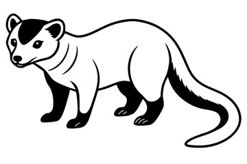 coati silhouette line art vector illustration