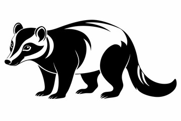 coati silhouette line art vector illustration