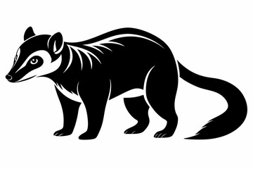 coati silhouette line art vector illustration