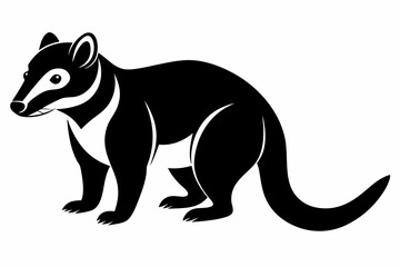 coati silhouette line art vector illustration