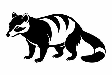 coati silhouette line art vector illustration