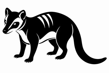 coati silhouette line art vector illustration
