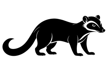 coati silhouette line art vector illustration