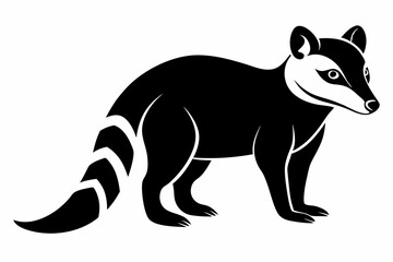coati silhouette line art vector illustration