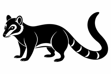 coati silhouette line art vector illustration