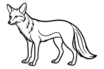 coyote silhouette line art vector illustration