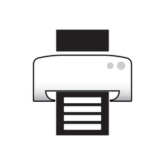Monochrome Printer Icon Illustration on white background. EPS10