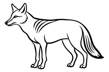 Fototapeta premium coyote silhouette line art vector illustration