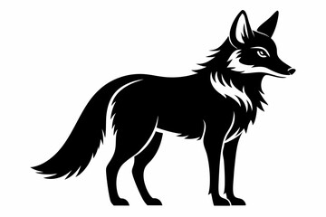 coyote silhouette line art vector illustration