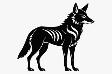 coyote silhouette line art vector illustration