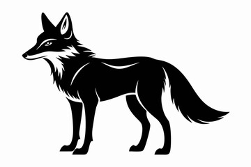 coyote silhouette line art vector illustration