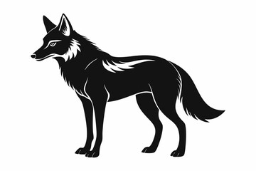 coyote silhouette line art vector illustration