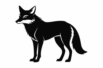 coyote silhouette line art vector illustration