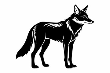coyote silhouette line art vector illustration