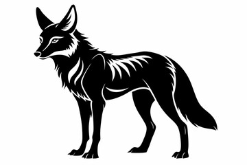 coyote silhouette line art vector illustration