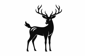 deer silhouette line art vector illustration