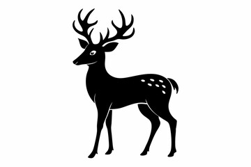 deer silhouette line art vector illustration