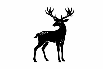 deer silhouette line art vector illustration