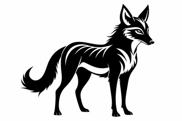 dhole silhouette line art vector illustration