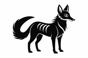 dingo silhouette line art vector illustration