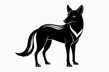 dingo silhouette line art vector illustration