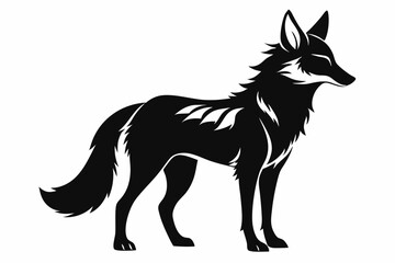 dingo silhouette line art vector illustration