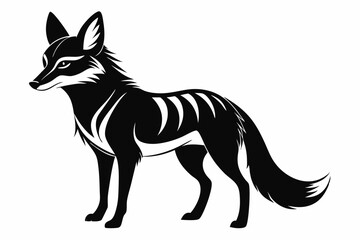 dingo silhouette line art vector illustration