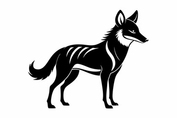 dingo silhouette line art vector illustration