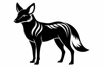 dingo silhouette line art vector illustration