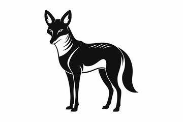 dingo silhouette line art vector illustration