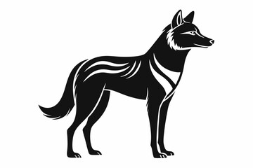 dingo silhouette line art vector illustration