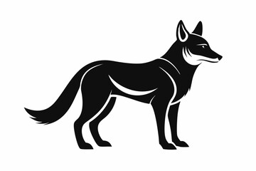 dingo silhouette line art vector illustration