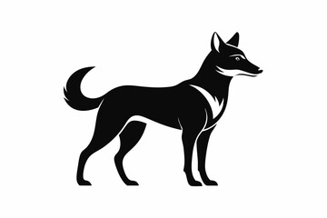 dingo silhouette line art vector illustration